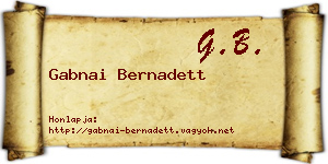 Gabnai Bernadett névjegykártya
